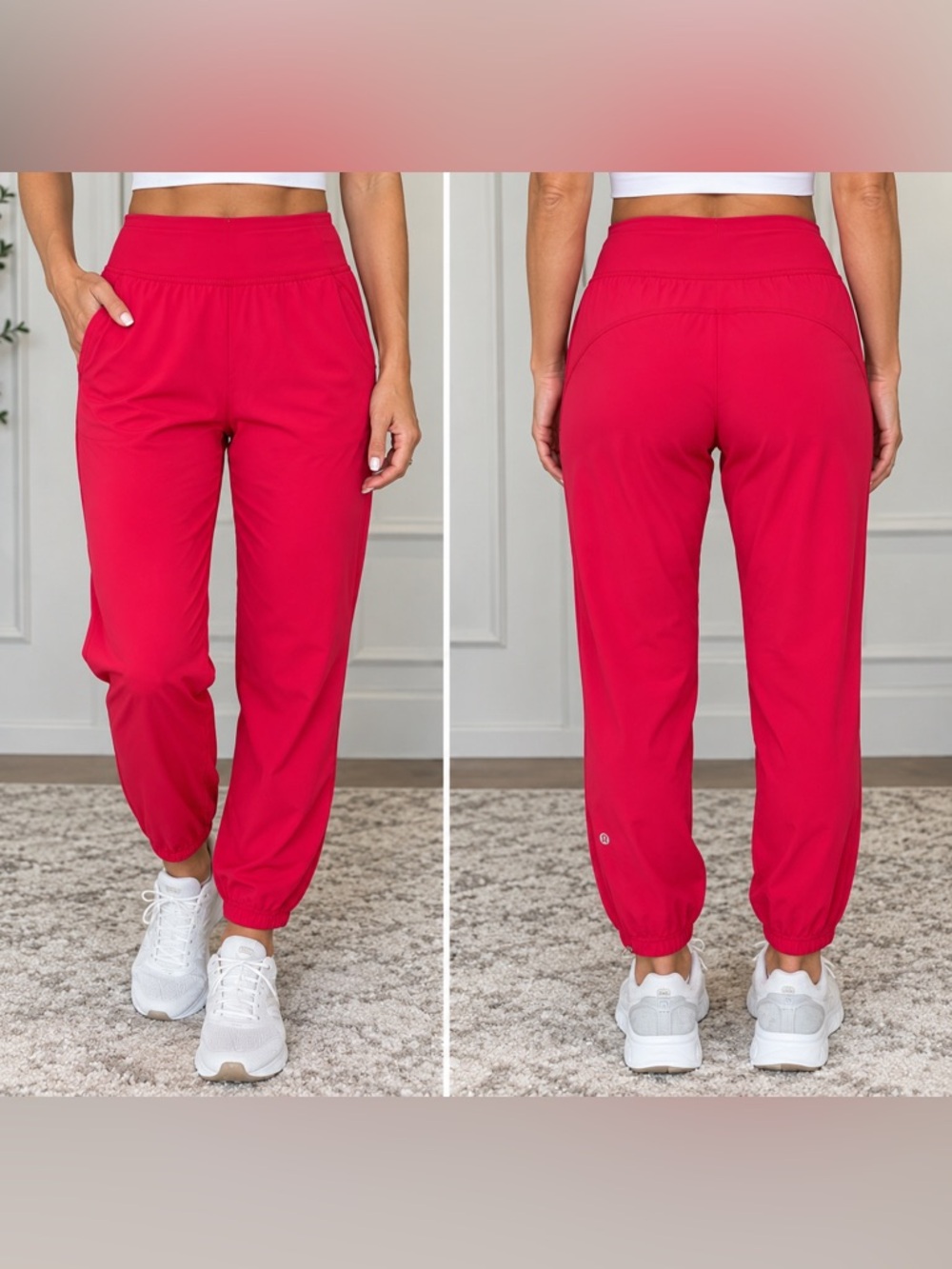 lululemon Dance Studio Jogger Pants Hot Pink Fuchsia Zip Ankle
